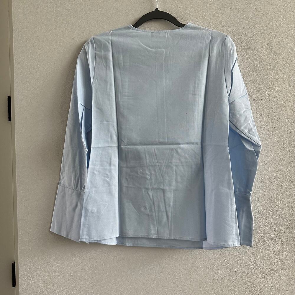 longchamp blue Embroidered Blouse Size 34 NEW - Picture 9 of 10